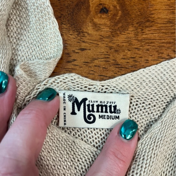 Show Me Your Mumu cream green cactus crochet tank size medium - Picture 6 of 8